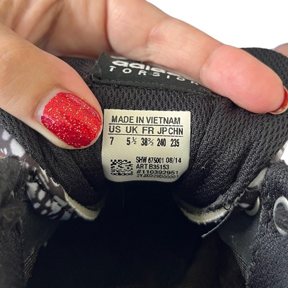 Adidas Torsion ZX FLUX US 7 All Over Print B35153 Black White Gray Sneakers Shoe - Picture 8 of 8